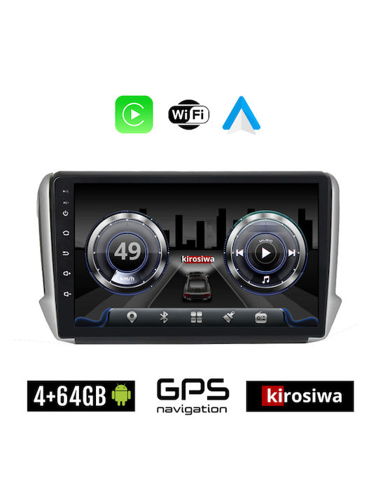 Kirosiwa Sistem Audio Auto pentru Peugeot 208 / 2008 2012-2019 (Bluetooth/USB/WiFi/GPS) cu Ecran Tactil 10"