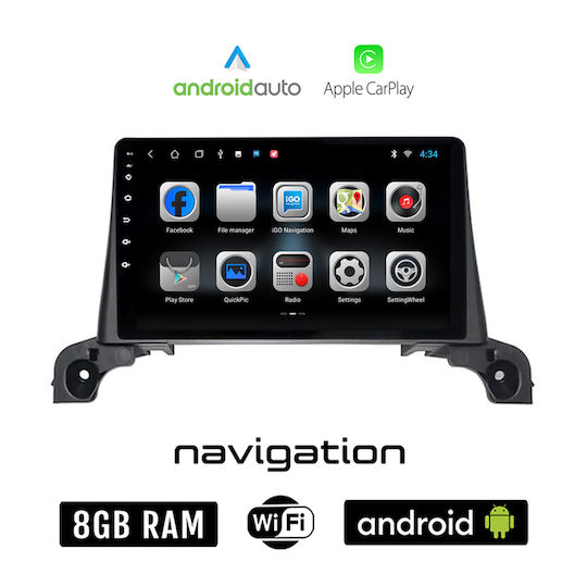 Автомобилна Аудио Система (Блутут/USB/WiFi/GPS/Apple-Carplay/Android-Auto) с Тъчскрийн 9"
