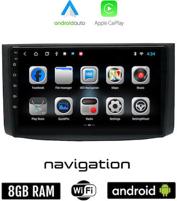 Ηχοσύστημα Αυτοκινήτου για Chevrolet Aveo 2006-2010 (Bluetooth/USB/WiFi/GPS/Apple-Carplay/Android-Auto) με Οθόνη Αφής 9"