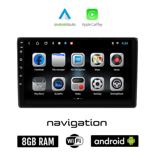 Car Audio System for Audi A4 2002-2008 (Bluetooth/USB/WiFi/GPS/Apple-Carplay/Android-Auto) with Touch Screen 9"