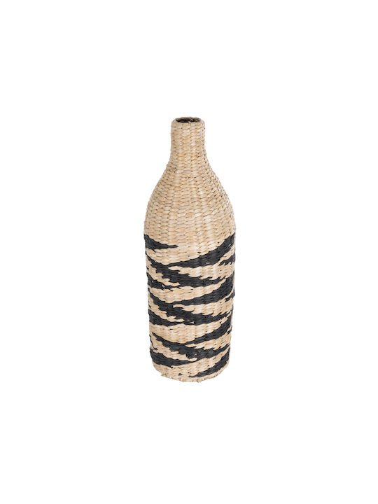 GloboStar Διακοσμητικό Βάζο Rattan Artificial Garden Aqaba Μπεζ Φ20cm