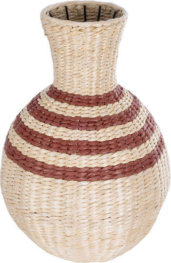 GloboStar Vază Decorativă Rattan Artificial Garden Palermo Bej Φ3xÎ50cm
