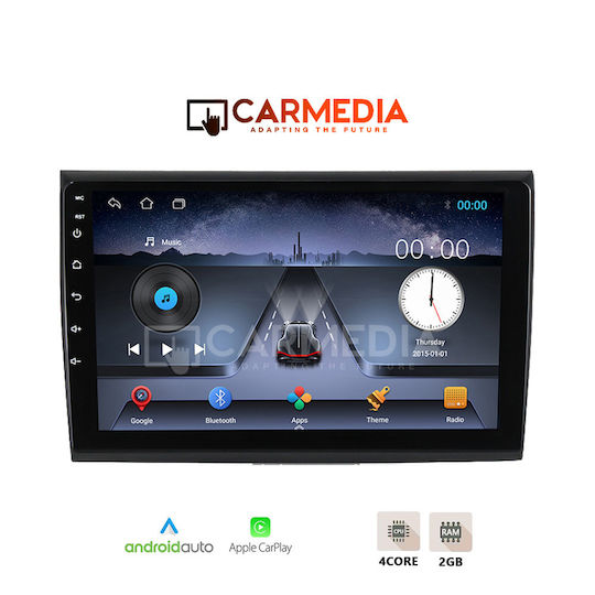 Carmedia Ηχοσύστημα Αυτοκινήτου για Fiat Bravo 2007+ (Bluetooth/USB/WiFi/GPS/Apple-Carplay/Android-Auto) με Οθόνη Αφής 9"