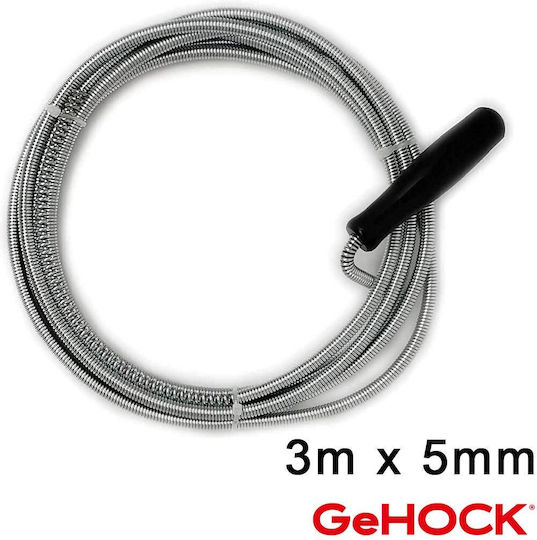 GeHock Steel Drain Unblockers 3m with Maximum Unclogging Thickness 5mm