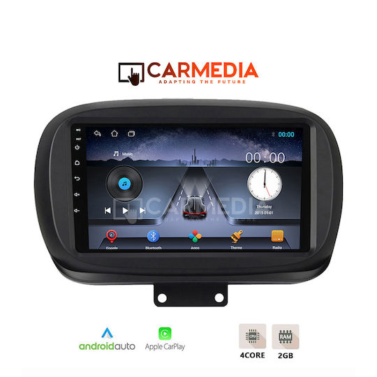 Carmedia Ηχοσύστημα Αυτοκινήτου για Fiat 500X 2014+ (Bluetooth/USB/WiFi/GPS/Apple-Carplay/Android-Auto) με Οθόνη Αφής 9"