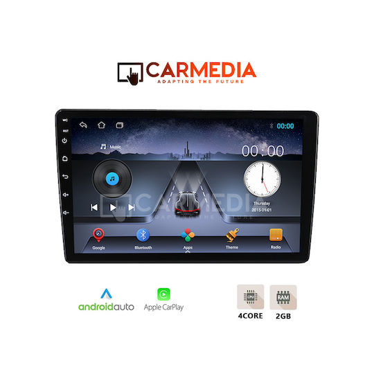 Carmedia Ηχοσύστημα Αυτοκινήτου 2DIN (Bluetooth/USB/WiFi/GPS/Apple-Carplay/Android-Auto) με Οθόνη Αφής 9"