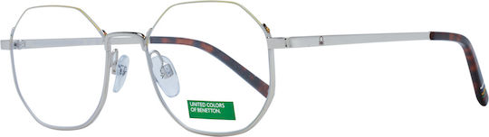 Benetton Weiblich Metallisch Brillenrahmen Silber BEO3084 402