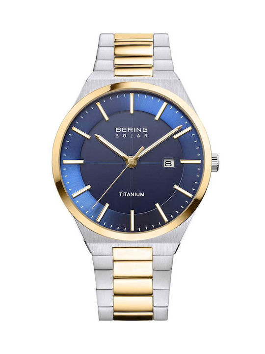 Bering Time Watch Solar with Gold Metal Bracelet