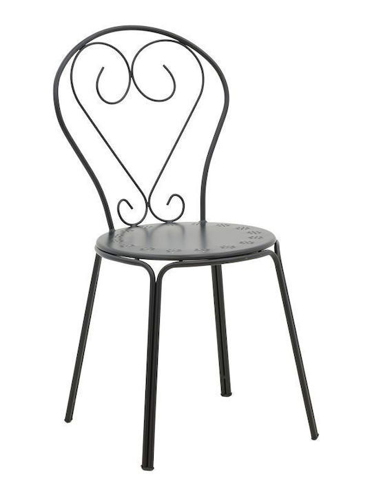 Καρέκλα Φερ Φορζέ Μεταλλική Chari Μαύρο 49x55x90εκ.