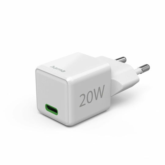 HAMA Charger Without Cable with USB-C Port 20W Power Delivery Whites (00201980)