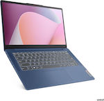 Lenovo IdeaPad Slim 3 14ABR8 14" IPS FHD (Ryzen 7-7730U/16GB/512GB SSD/Fără OS) Abis albastru