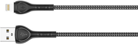 Ldnio LED USB-A to Lightning Cable Μαύρο 1m (LS481)