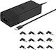 Powertech USB-C Φορτιστής Laptop 90W 20V 1.5A για HP / Acer / Dell / Lenovo / IBM / Sony με Αποσπώμενο Καλώδιο Τροφοδοσίας και με σετ βυσμάτων