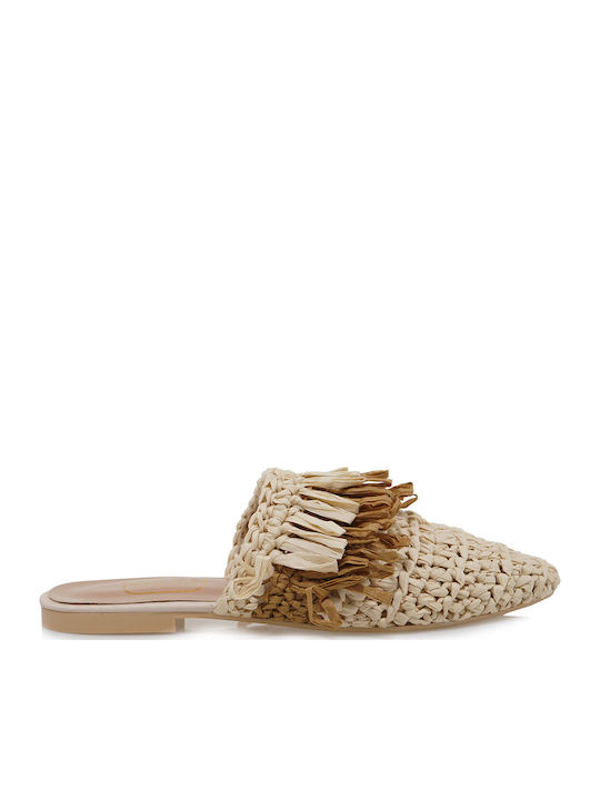 Flat Mules σε Μπεζ Χρώμα