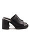 Carad Shoes Mules με Τακούνι σε Μαύρο Χρώμα