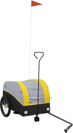Vidaxl Bicycle Trailer Black Yellow 30 kg Steel Yellow