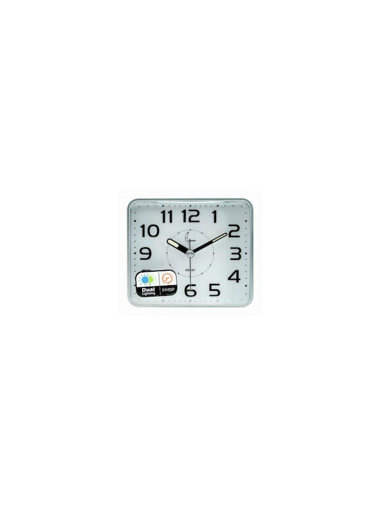 Cetronic Tabletop Clock with Alarm Silver