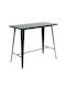 Relix Outdoor Bar Free Standing Metal Table Black 120x60x102cm