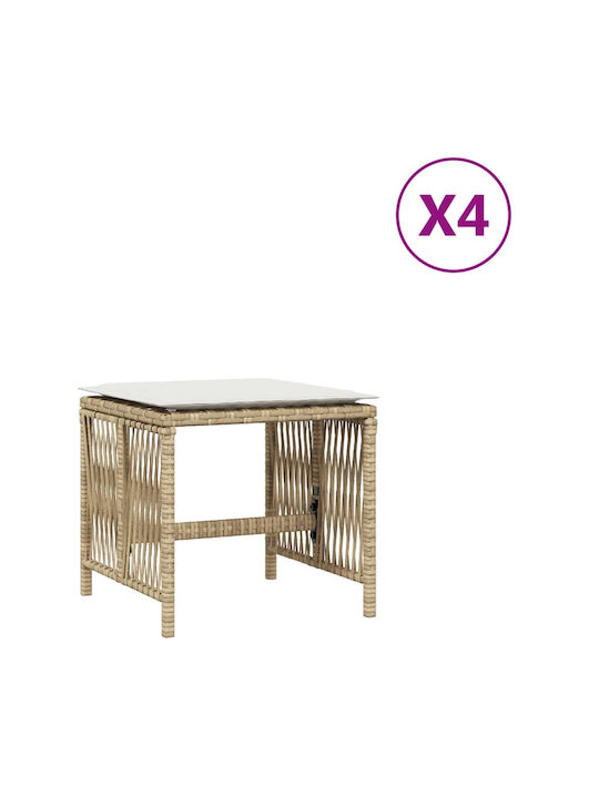Băncuțe De Grădină Cub Pentru Exterior Rattan C...