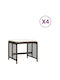 Băncuțe De Grădină Cub Pentru Exterior Rattan Cu Pernă Maro 4 Buc 41x41x36cm