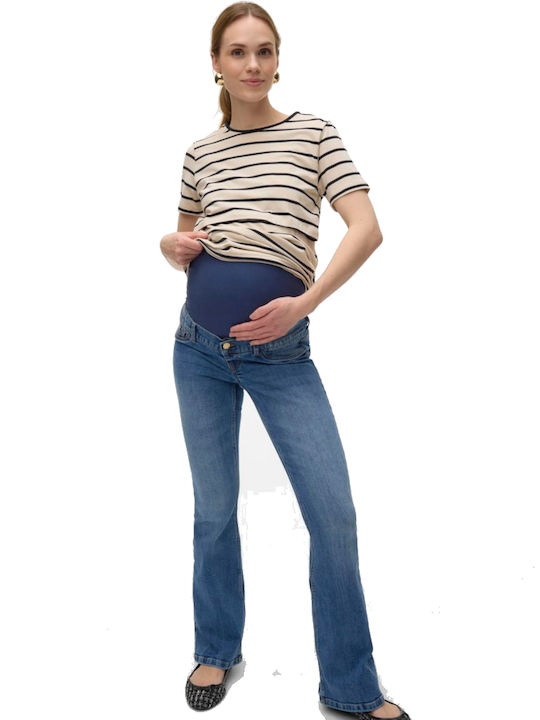 Pantaloni de maternitate din denim cu croială evazată, albastru spălat 20020905 Vero Moda