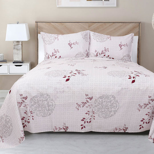 Beauty Home Conrad Art 12007 Set Coverlet Queen Size Cotton Satin Embrime 220x240cm