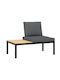 Bench Outdoor Metal Black with Pillows 65x65x73cm