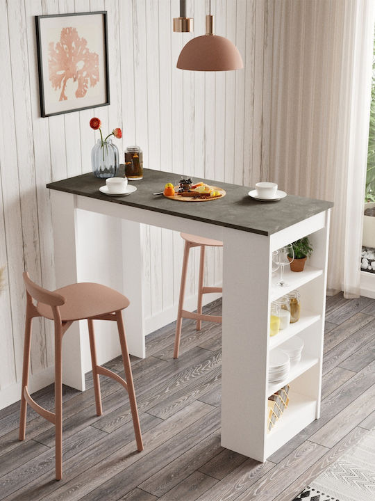 Table Bar from Cement White/Grey 120x51.6x101.8cm