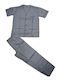 Κλασική Men's Summer Pajamas Set Light Blue-Ciel