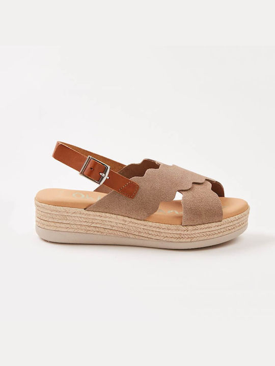 Oh My Sandals Damenplattformen Beige