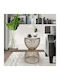 Round Side Table Stella Wooden Gold White M34.5xL34.5xH56.5cm