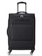 Securitech by Delsey Medium Fabric Suitcase Black With 4 Wheels Height 66cm