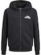Kids Sweatshirt Cardigan Cotton with Hood Black