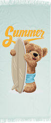 Prosoape de plajă pentru copii, model Surfer, din bumbac, culoare pistachio, dimensiuni 70x140 cm, marca Borea