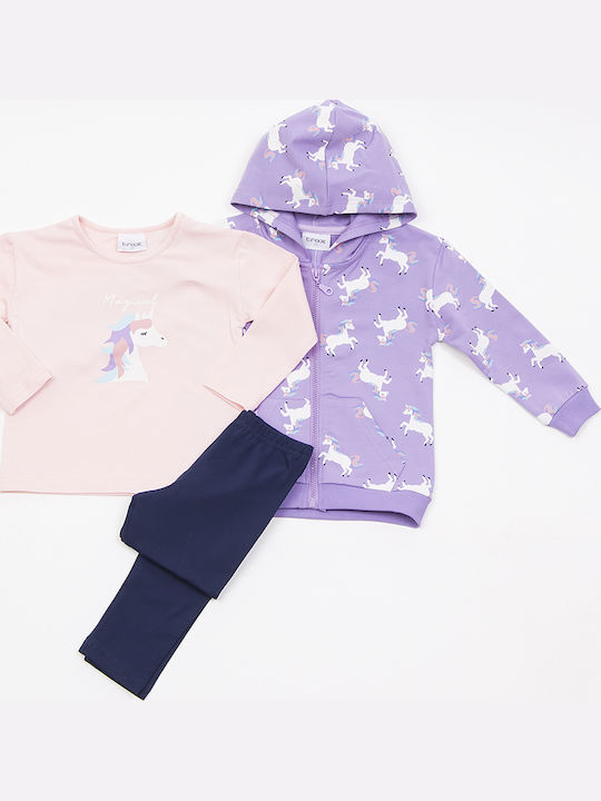 Trax Kids Set with Lilac Leggings 3 Pieces