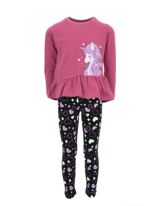 Joyce Kinder Set mit Leggings Winter 2Stück magenta