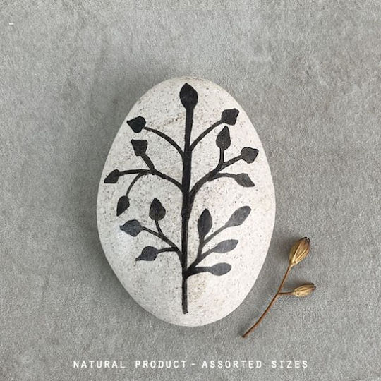 White Pebble Twig Leaves