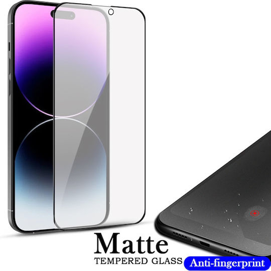 Vollkleber Matt Vollflächig gehärtetes Glas Schwarz (iPhone 15)
