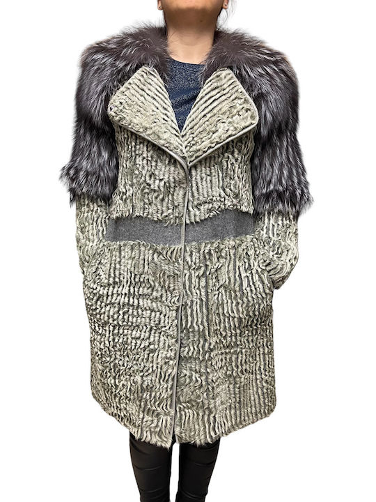 MARKOS LEATHER Women's Long Fur Gray