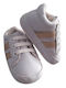 Nina Club Βρεφικά Sneakers Αγκαλιάς άσπρα με χρυσές γραμμές