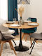 A-S Elias Round Table Kitchen Metallic Black 100x100x74cm