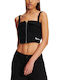 Women's Blouse Corset with Straps Black