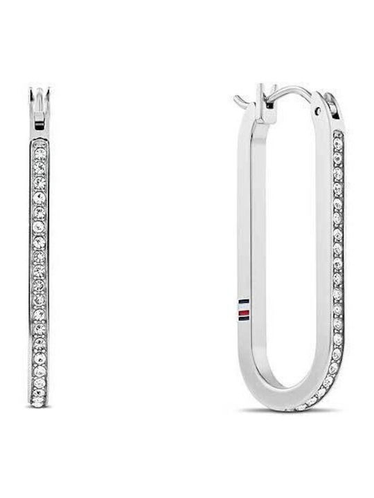 Tommy Hilfiger Earrings Hoops made of Steel with Stones
