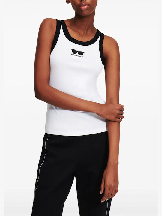 Karl Lagerfeld Γυναικεία Αθλητική Μπλούζα Αμάνικη Λευκή