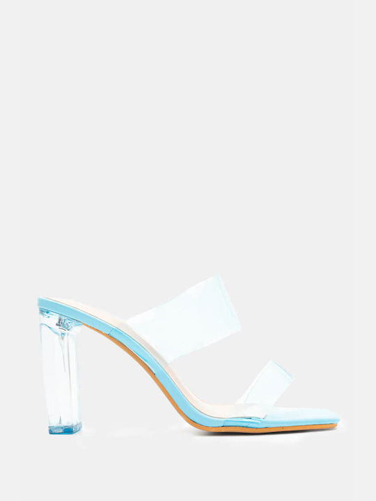 Transparent Strap Mules & Transparent Heel 4269030-Blue