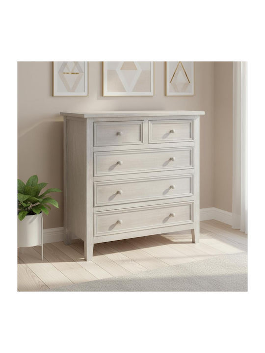 A-s Charme Wooden Chest of Drawers with 5 Drawe...