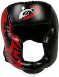 Adult Open Face Boxing Headgear Synthetic Leather Black