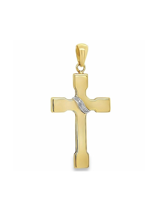 Unisex Gold Weißgold Kreuz K14 St106947