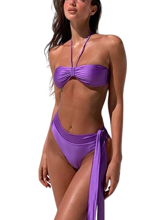 Chicret Bikini Set Top & Slip Bottom Purple