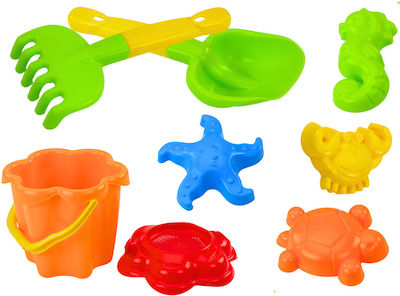 Set Sand Bucket Strainer Molds 8 Pieces Colorful